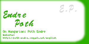 endre poth business card